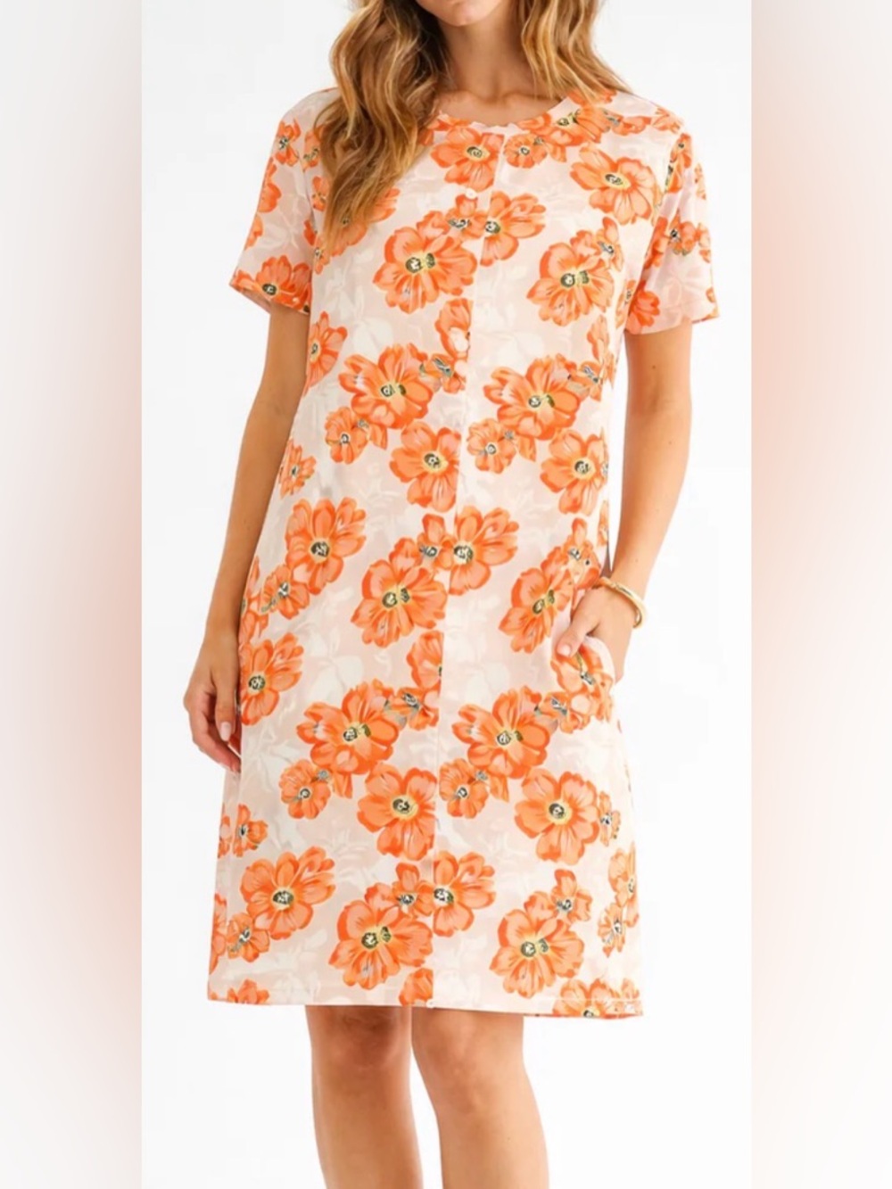 Joh apparel stretch suede Audrey dress poppy flower print mini tunic office X